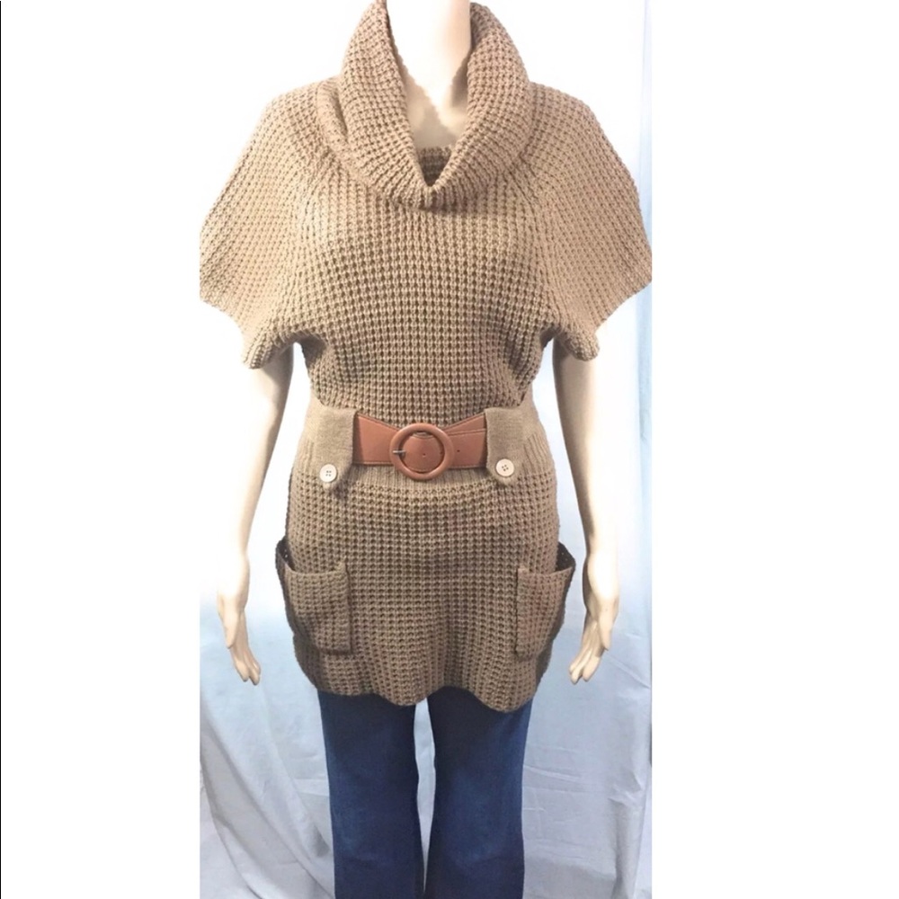 Ci Sono Sweater Medium Beige Cowl Neck